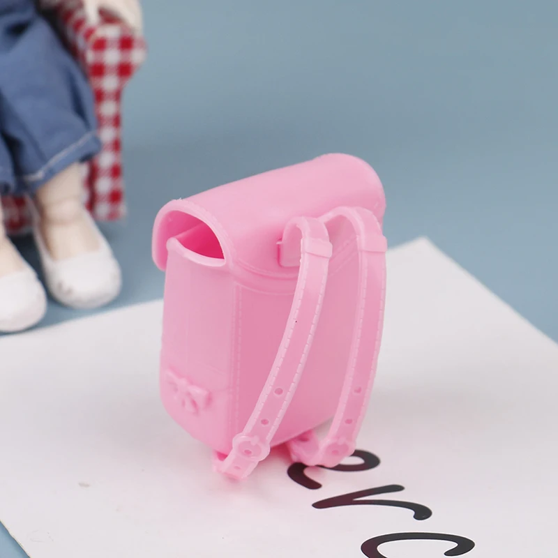 1Pc Poppenhuis Miniatuur PVC Schooltas Model Mini Simulatie Afneembare Intern Bevestigbare Speelgoed Rugzak Pop Accessoires