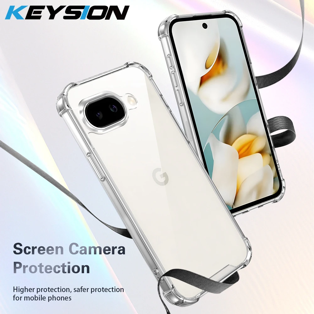 

KEYSION Four-Corners Shockproof Transparent Case for Google Pixel 10A Soft TPU+PC Clear Phone Back Cover for Google Pixel 10A