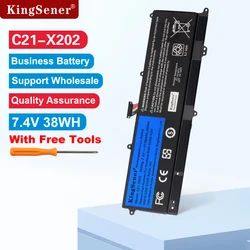 KingSener-Bateria do portátil para ASUS VivoBook, 5136mAh, C21-X202, S200, S200E, X201, X201E, X202, X202E, S200E-CT209H, S200E-CT182H, S200E-CT1
