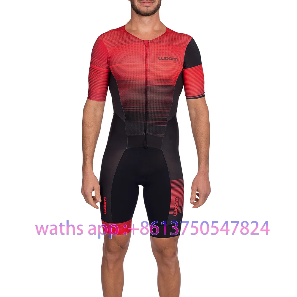2023 New Men\'s Cycling Jersey Short sleeve Jumpsuit Running Clothing Maillot Ciclismo Summer violet Triathlon Wear Skinsuit