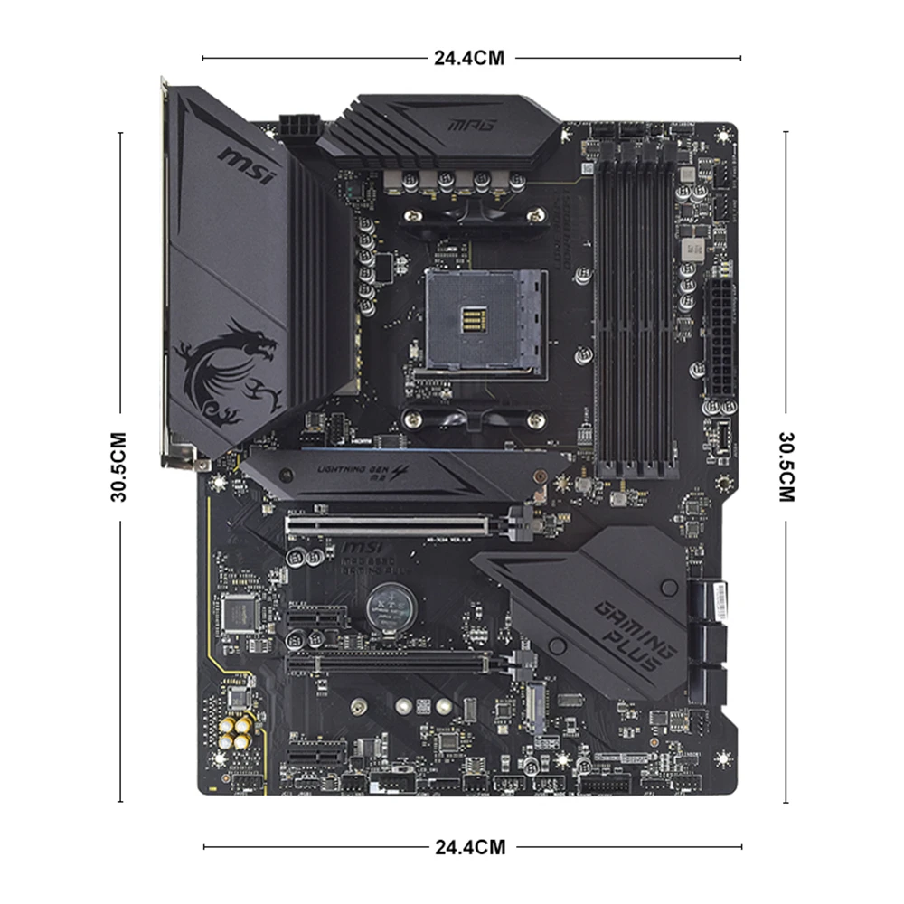 Imagem -06 - Msi-mpg B550 Gaming Plus Gaming Motherboard Suporte Amd Am4 Ryzen 5800x 5700x 5700x3d Pro Cpu 4750g Ddr4 Pcie 4.0atx