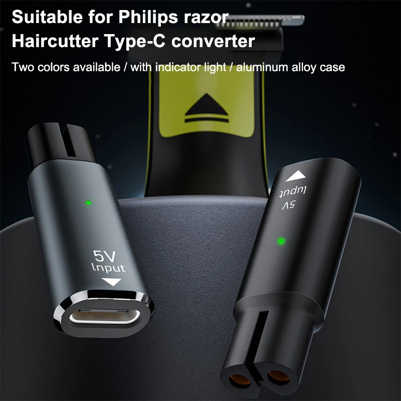 1Pcs 5V Type-C Charger Converter Shaver Adapter For OneBlade QP2724 QP2834 QP1424 QP1924 QP4631 Beard Trimmer-F(x)