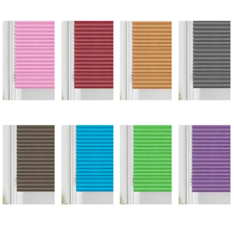 Self-Adhesive Pleated Blinds Blinds Curtains Living Room Half Blackout Window Curtains For Bathroom Balcony Shades