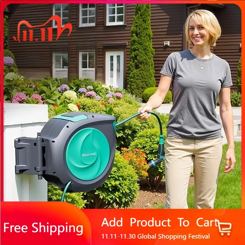 

Retractable Reinforced Water Pipe Spray Gun Fittings Reel Watering Simple Water Pipe Vintage Tuyau Arrosage Garden Ornaments