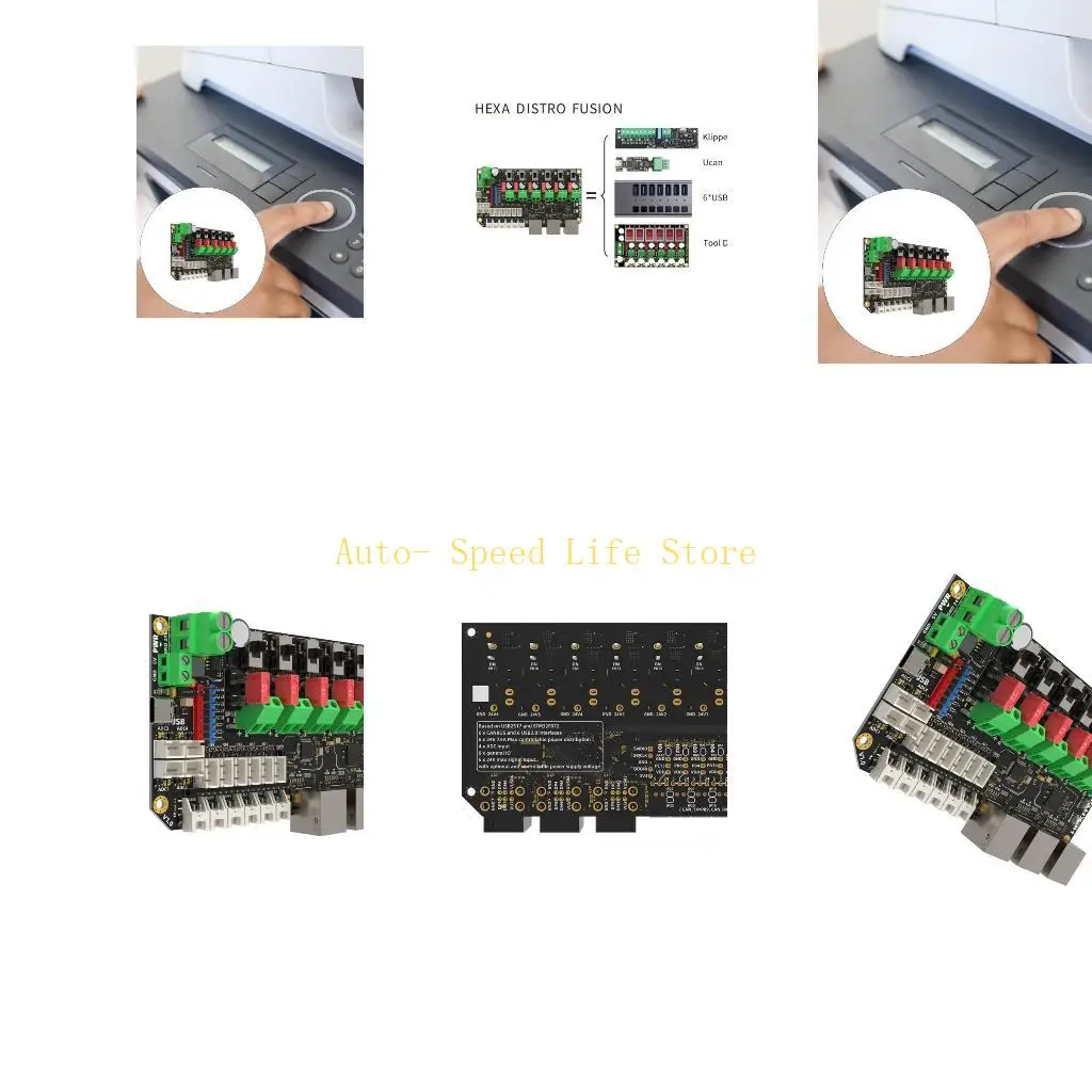 

02DA Hexa Distro Fusions Плата управления принтером с 6 USB -портом 6 CAN CAN CAN и 24V управление питанием