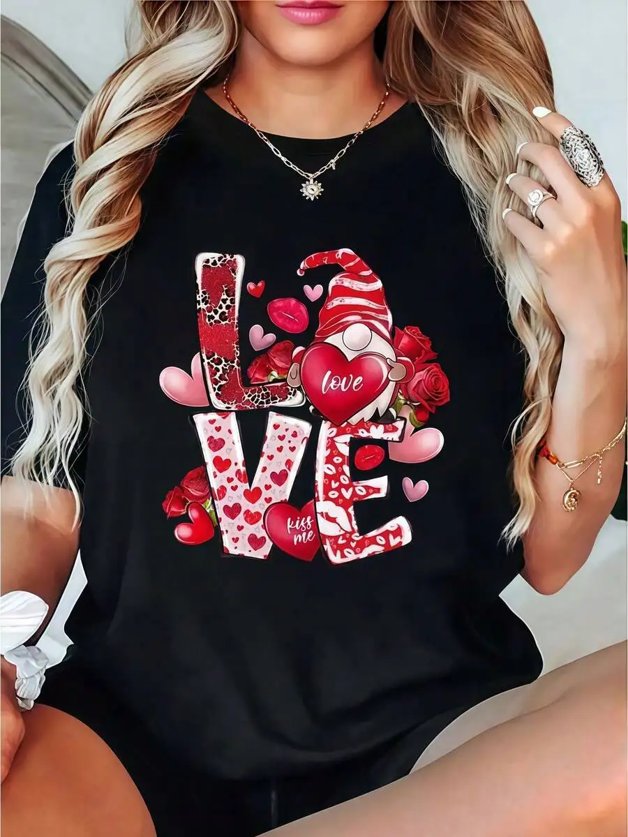 Women Vacation Wear Summer Tops 1Pc Lightweight Knit Breathable Beach Postcard Graphic Print Cream Crew Neck Casual Short Sleeve Basic Tees