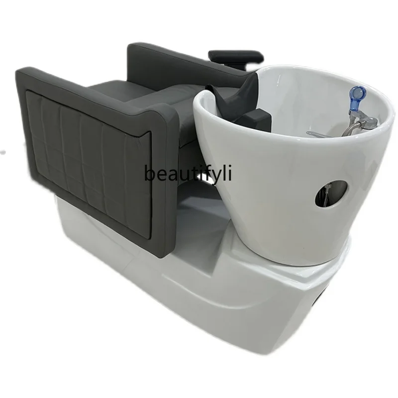 

Factory Direct Sales Barber Shop Shampoo Chair New High-End Half Lying Salon Special Simple Flushing Bed for Hair Salon