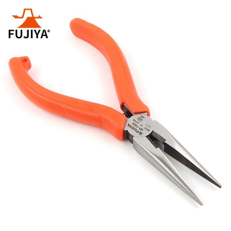 FUJIYA GR-125S/GR-150S Long Nose Pliers Wire Stripper Tool Electronic Pointed Nose Pliers with Toothed for Precision Machanics