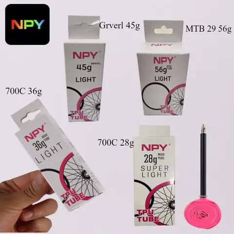 NPY TPU 자전거 내부 튜브 700C X18 23 25 28 32 35 37 40 47C 초경량 도로 자갈 BikeTire 밸브 45/65/85mm MTB 29 인치 튜브