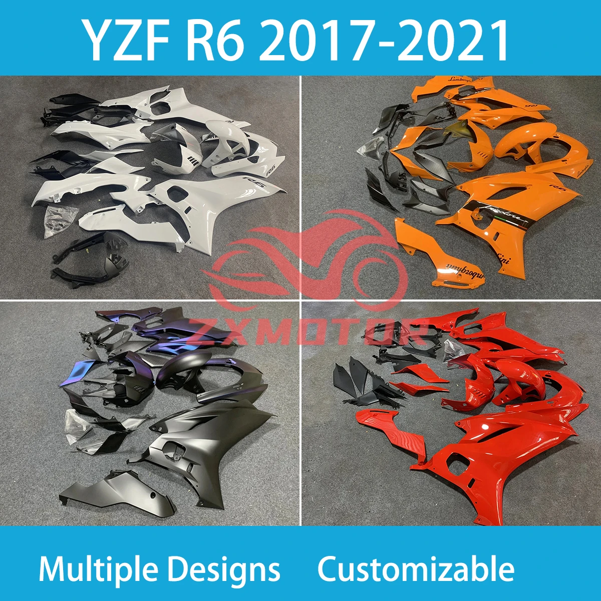 ABS Plastic Fairing Kit YZFR6 17 18 19 20 21 Motorcycle Body Set Fairings for YAMAHA YZF R6 2017 2018 2019 2020 2021 New