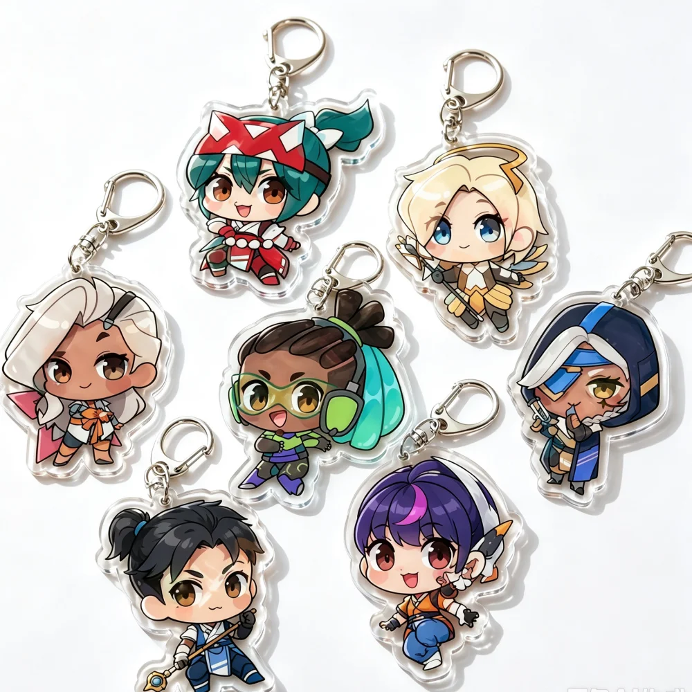 Porte-clés en acrylique Kiriko Sojourn Lucio Hanzo Mercy pour le jeu Overwatch 2, joli ornement, pendentif pour sac à dos, cadeau de festival