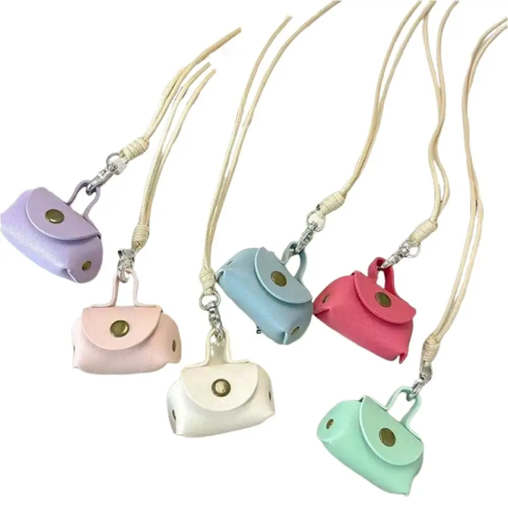 Durable PU Leather Coin Purse Multi-function DIY Creative Keychain Pendant Decorative Mini Storage Bag Gift Giving