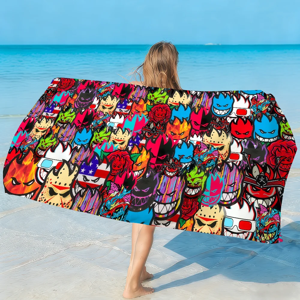 Fashion S-Spitfire Brand W-Wheels-S Towel Soft Lightweight Anti-Sand Large Beach Towel Quick-Drying Bath Sports Family