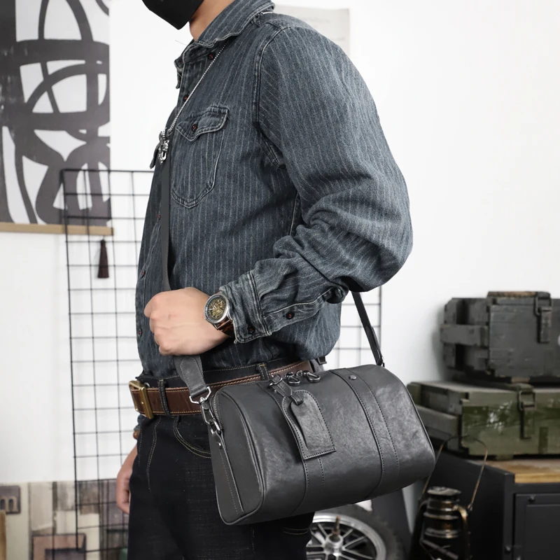 

Causal Men's Leather Shoulder Bag Business Genuine Leather Crossbody Messenger Bags For Male Portable Storage Travel Sling Bag