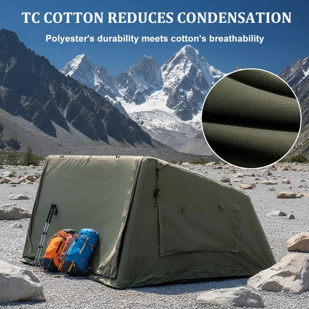 Outdoor Automatic Inflatable Camping Tent Camp Party  Four Seasons Waterproof Flame Retardant Cotton Sleeping Cabin Air Tent view 3