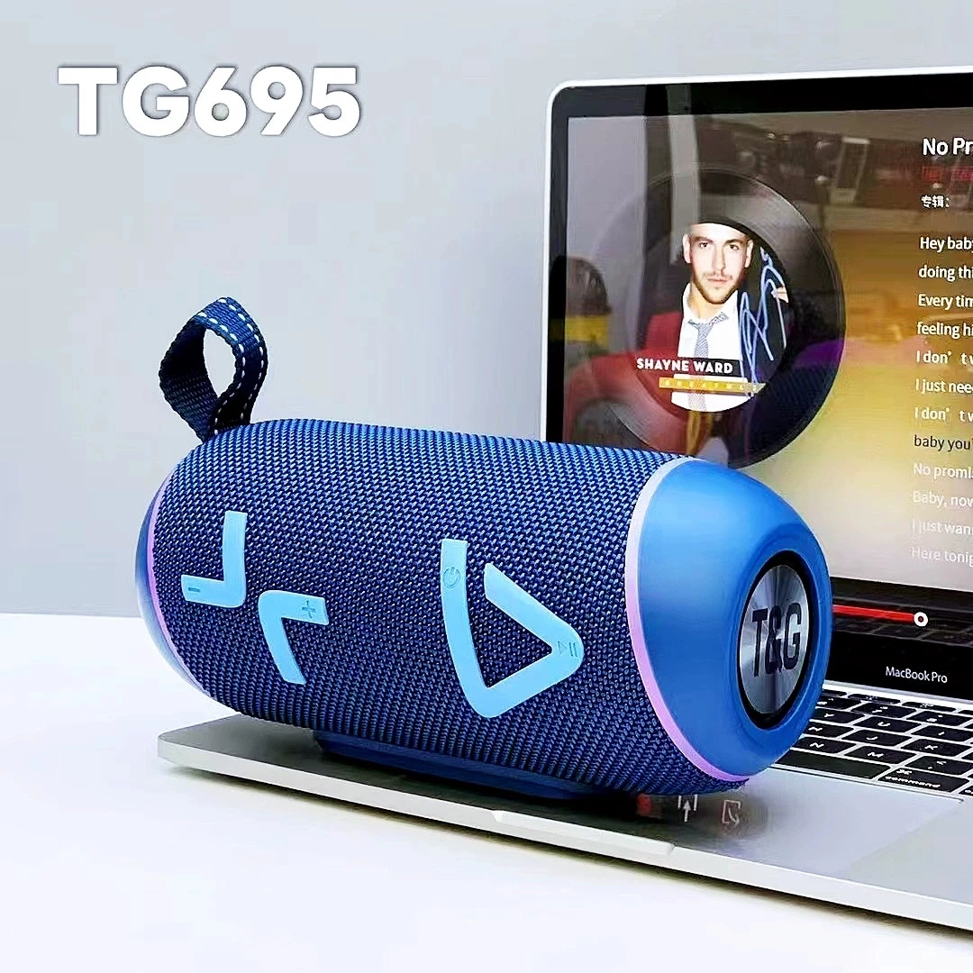 TG695 Stoff Wireless Blue Tooth Lautsprecher Box Tragbare Outdoor Sport Lautsprecher Unterstützung FM Radio Mit RGB Licht TG Lautsprecher