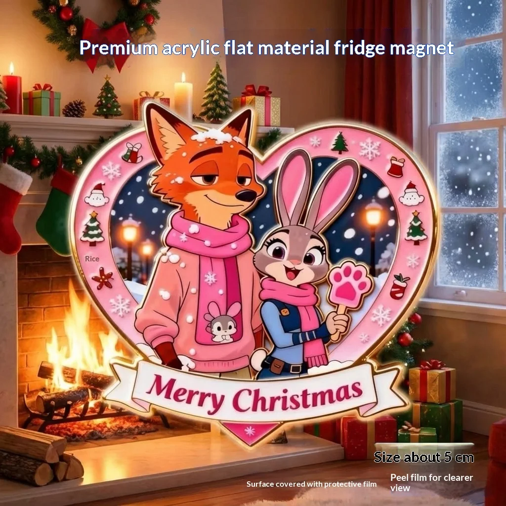 Nick Judy CP Christmas High Value Acrylic Magnetic Flat Fridge Sticker Gift Zootopia 2 Cartoon Character Decoration Home - Image 5