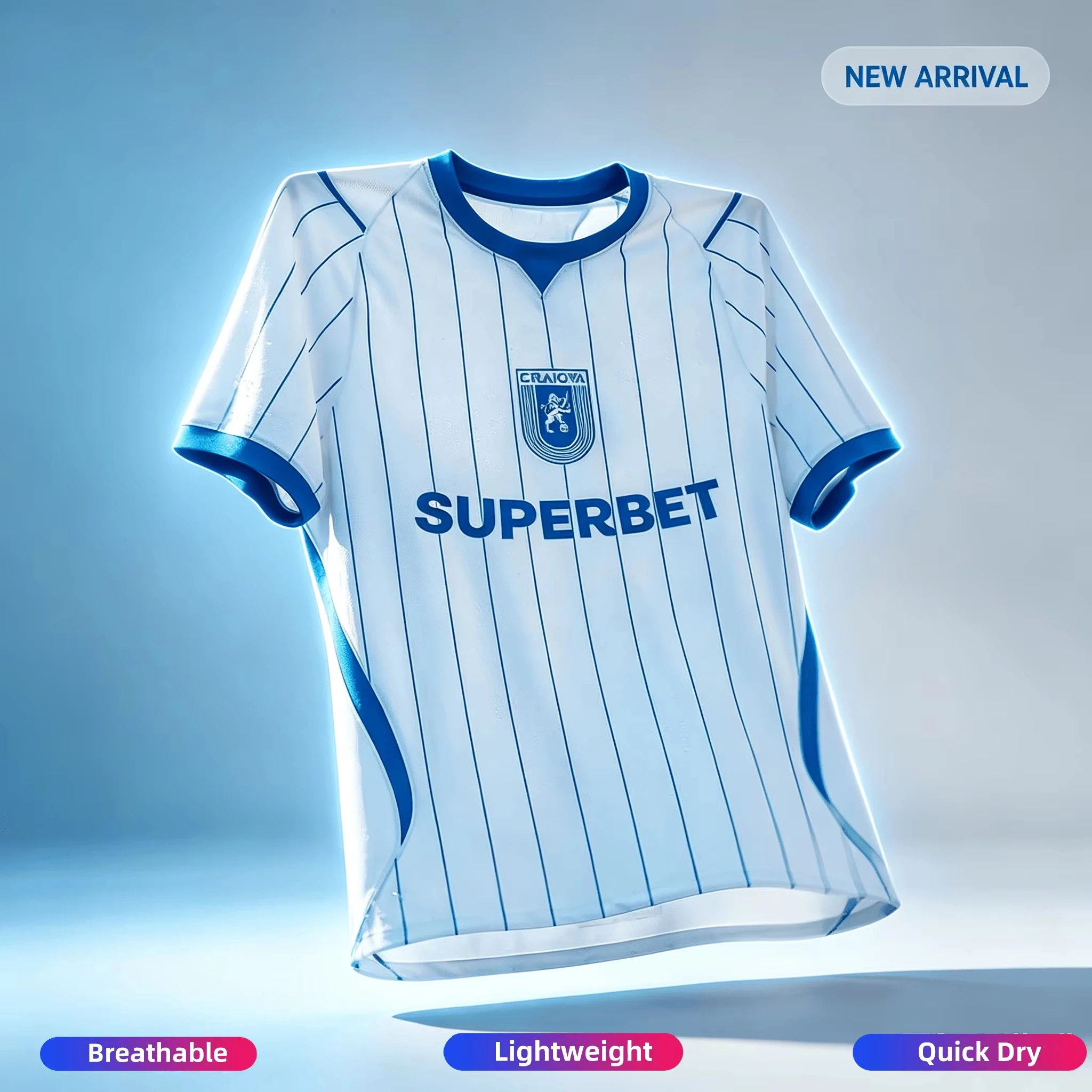 Universitatea Craiova 2026-27 Concept Pinstripes Football Jersey Casual Training Quick-drying Sports T Shirt Family Matching