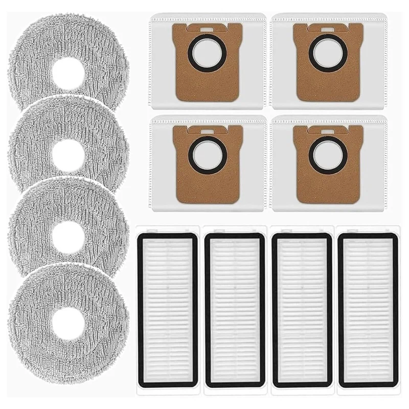 AU67-For Dreame L10s Ultra/L10 Ultra/L10 Prime Dust Bags Hepa Filter Mop Cloth Robot Vacuum Cleaner Replacement Parts