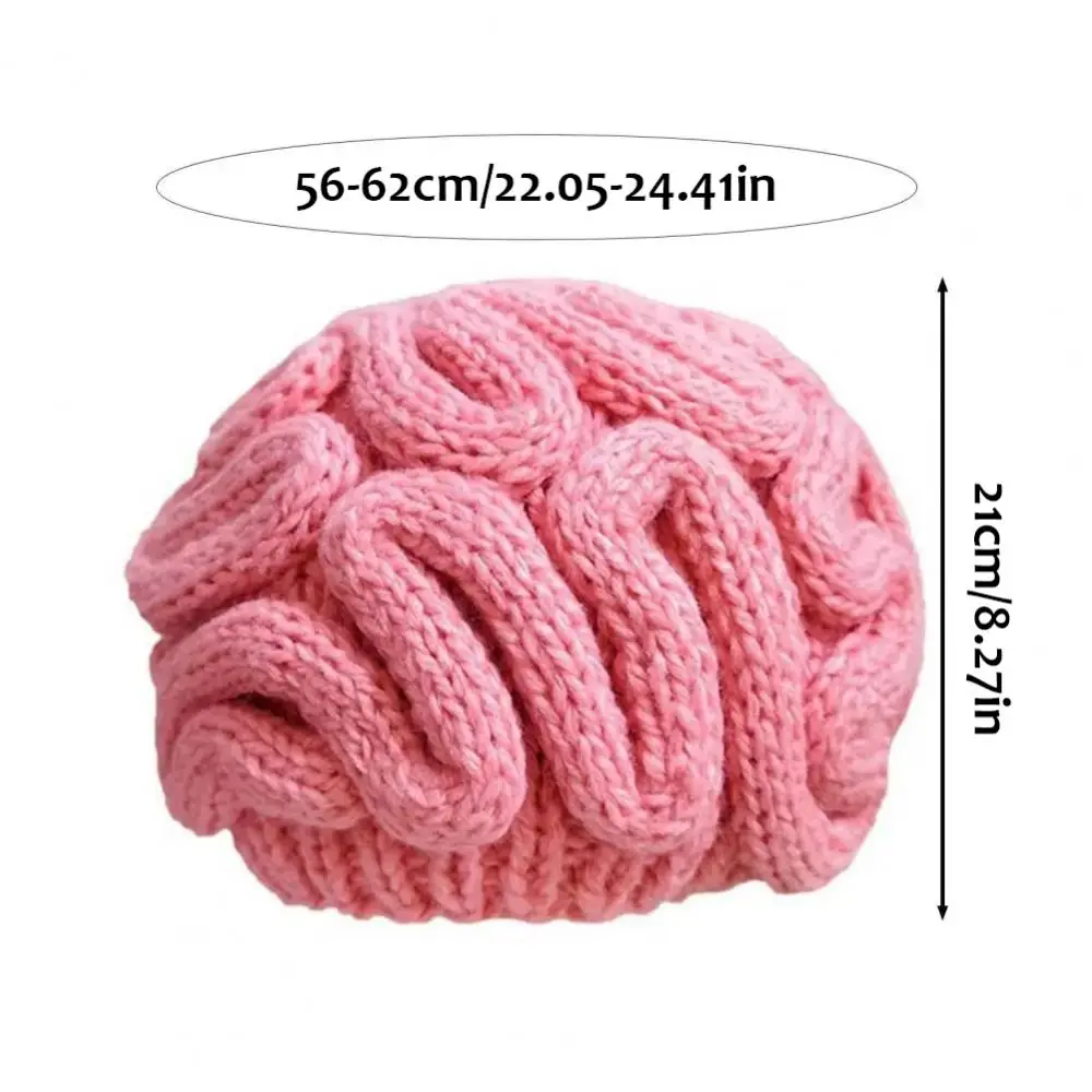 Stretchy Creative Knitted Brain Hat Warm Playful Brain Pullover Cap Hip-hop Soft Funny Brain Beanie Cycling