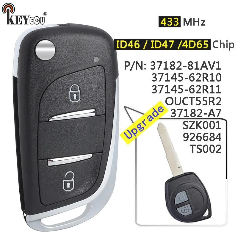 KEYECU 433MHz ID46 / ID47 /4D65 Chip 37182-A7 TS002 Upgraded Flip