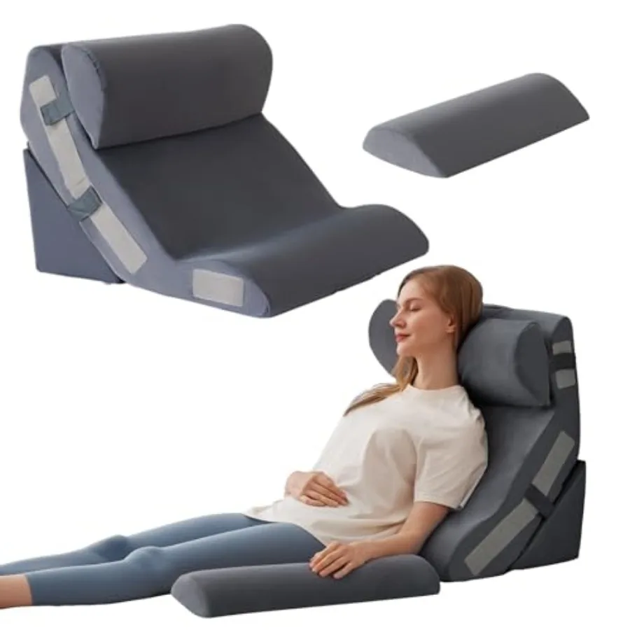 

4PCS Wed Pillow t for After Sur ack Pillow for ed Sitting up 10-in-1 Foam Wed Pillow for Acid Reflux and ack Pain Relief Post S