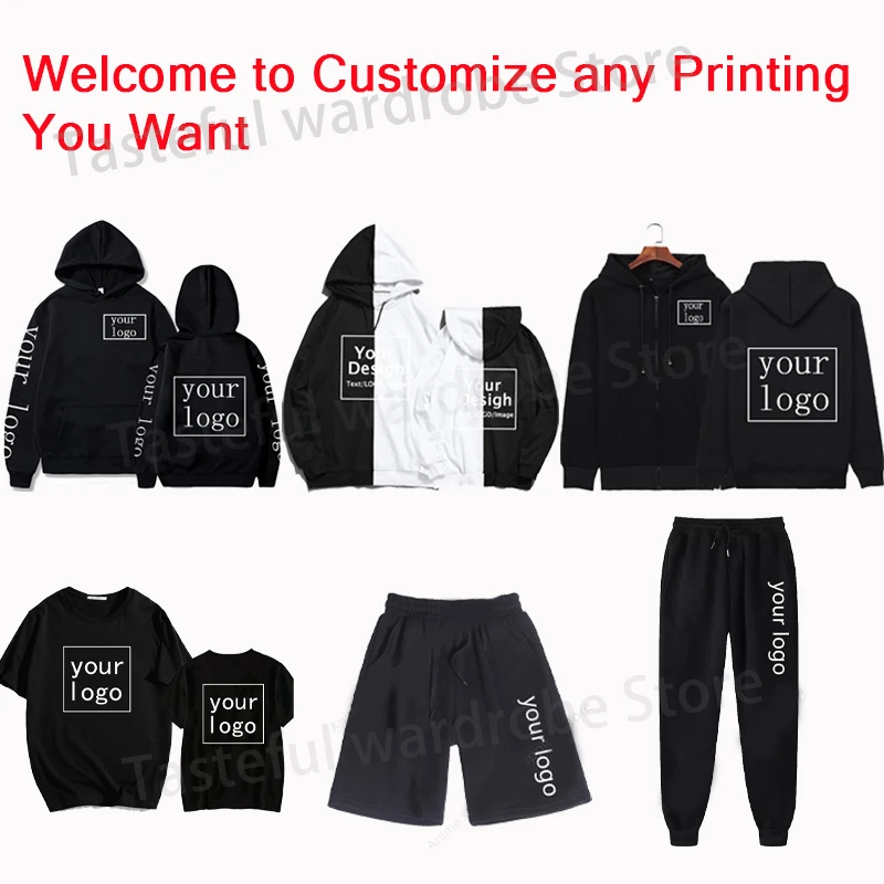 Tùy Chỉnh Của Bạn Logo Khóa Kéo Lên Áo Hoodie Tùy Chỉnh Cá Tính Phối Dây Kéo Miễn Phí Vận Chuyển Tùy Chỉnh In Chữ Tự Làm Áo Khoác Hoodie Nỉ