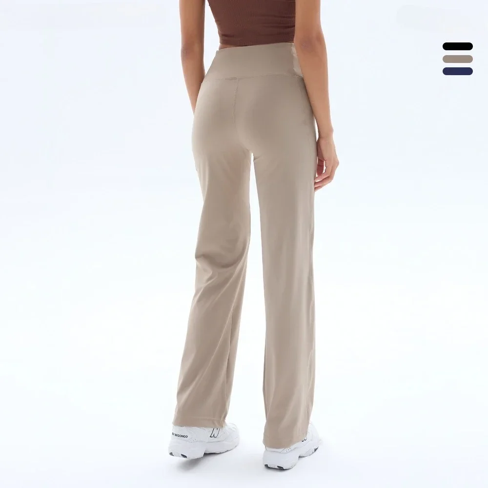 

Женские весенне-осенние брюки для фитнеса и йоги, повседневные длинные брюки, широкие брюки с поясом, мешковатые прямые брюки