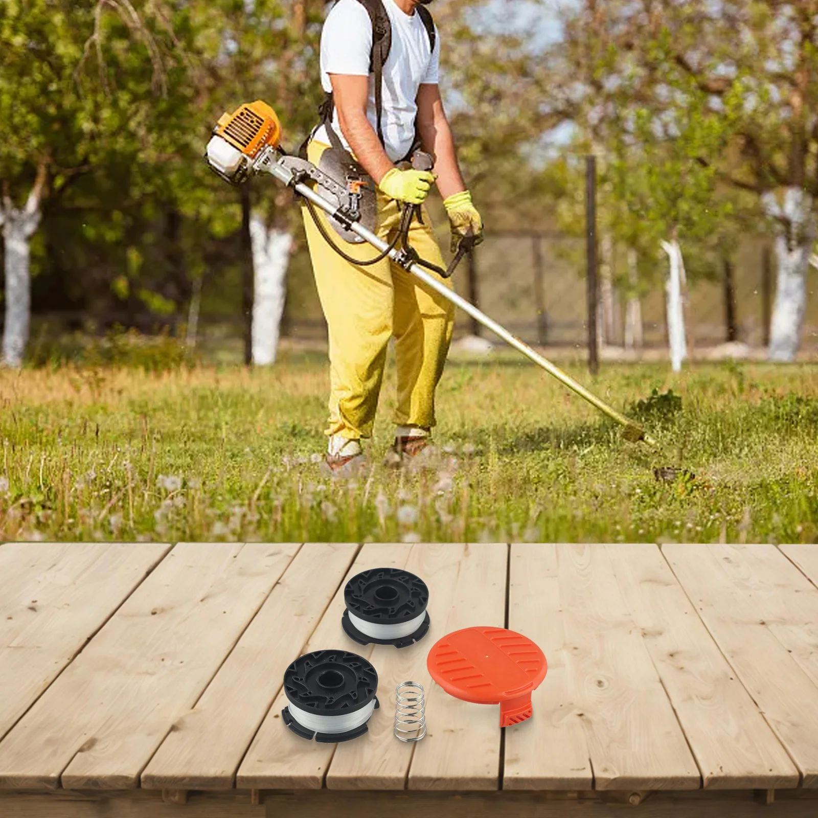 블랙 데커 스풀 라인 + 커버 STC1820PC /ST5530 /STC1815/ STC1820D 도구 부품용 자동 공급 시스템 교체