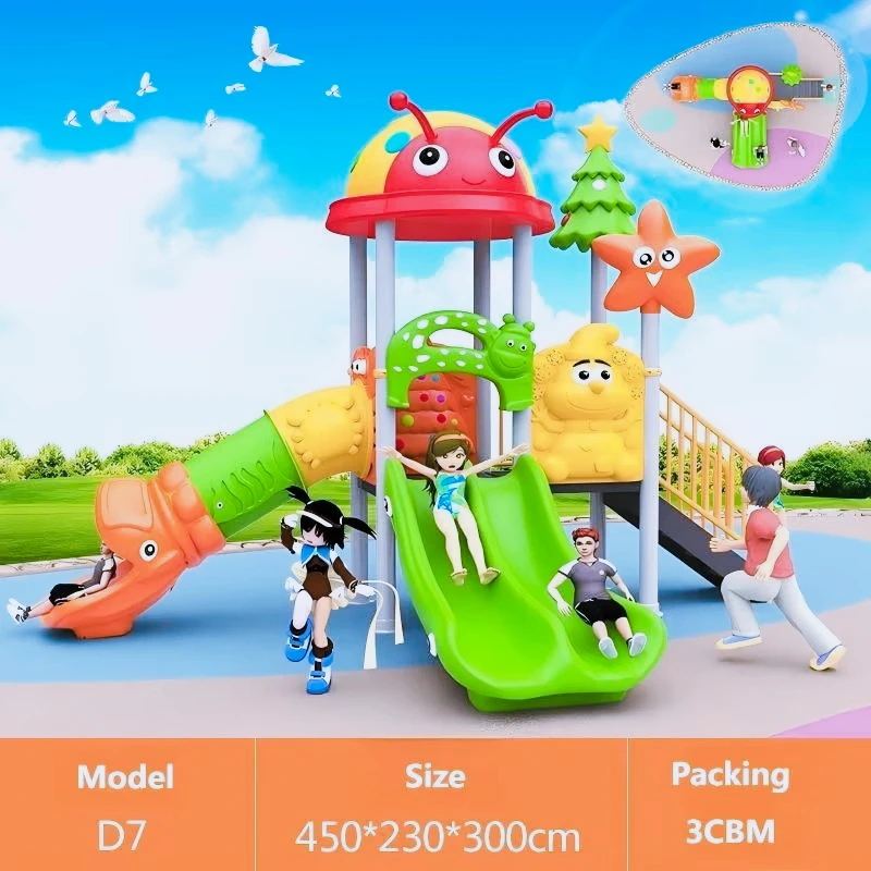 Kids Outdoor Swing Set With Slide - Conjunto de Balanço de Aço e