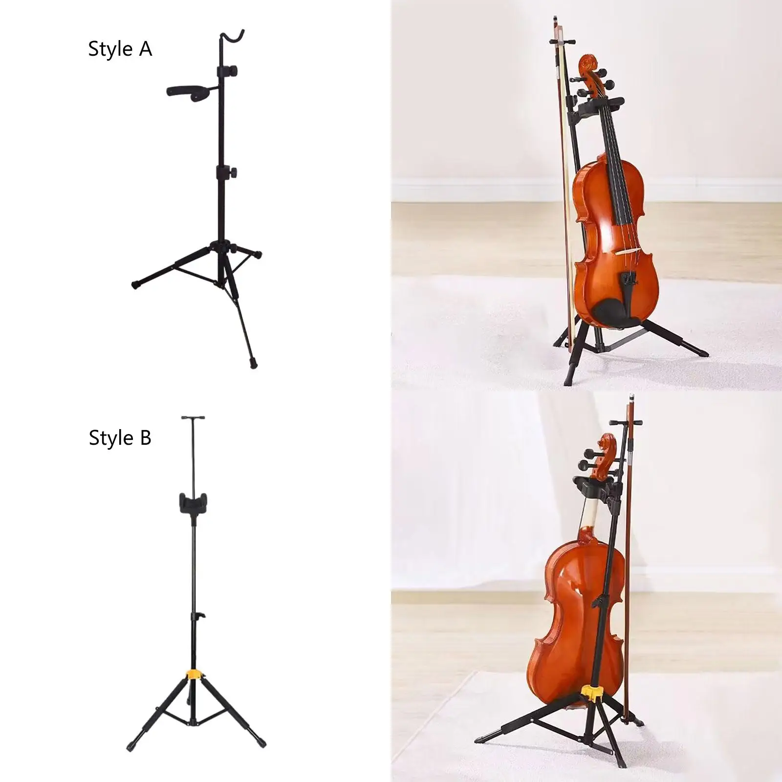 Violin Stand and Neck Holder Violin Accessories with Bow Hook Retractable Support Bracket for Performance Concerts Orchestra