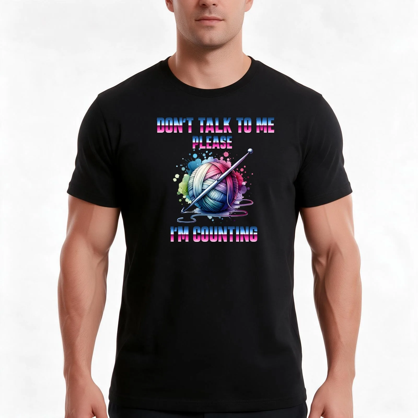 Don't Talk to Me Please; I'm Counting; Crochet T-Shirt Summer Casual Cotton Tee Oversized Streetwear Tops Unisex Men Women