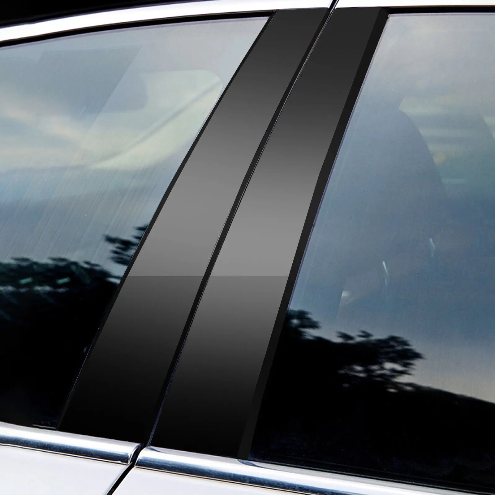 

6x Gloss Black Door Pillar Posts Cover Trim For Infiniti G35 G37 Sedan 2002-2013