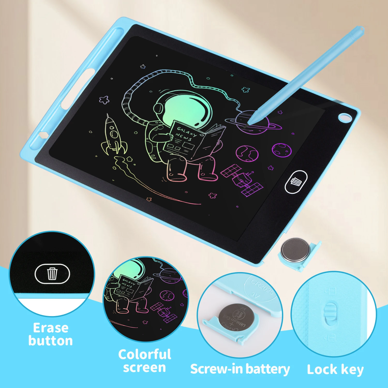 12 Inch LCD Writing Tablet Drawing Board Graffiti Sketchpad Mgaic Erasable Handwriting Pad Toys for Kids Boys Gifts