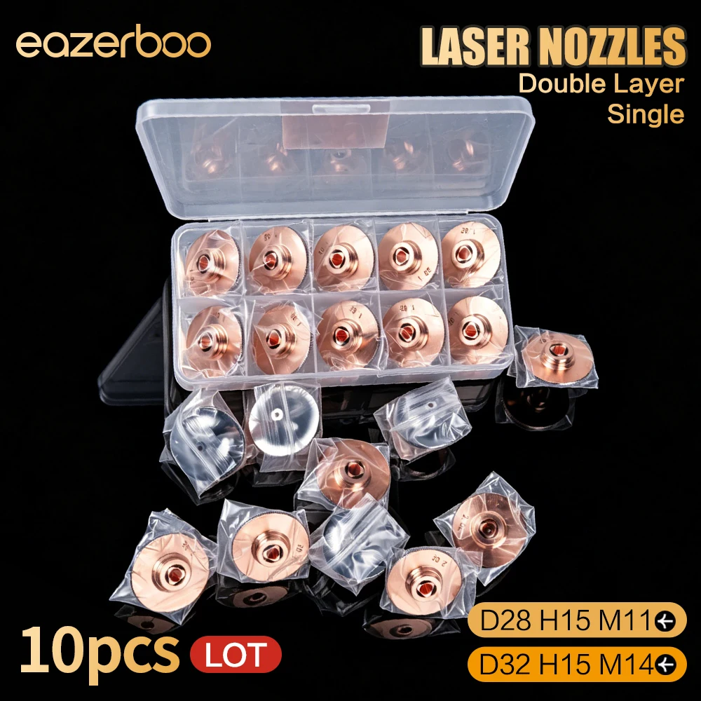 Raytools Laser Cutting Nozzle D28 M11 D32 Single Double Chrome Nozzle 1.8 1.5mm for Raytools Precitec Bodor Boci Laser Head Part