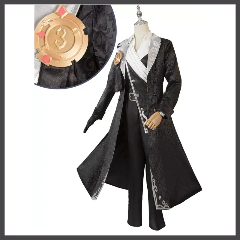 2025 22 게임 아이덴티티 Ⅴ 조셉 DM 코스프레 의상 사진작가 전 백작 데살니에 가발 턱시도 코트 남성 카니발