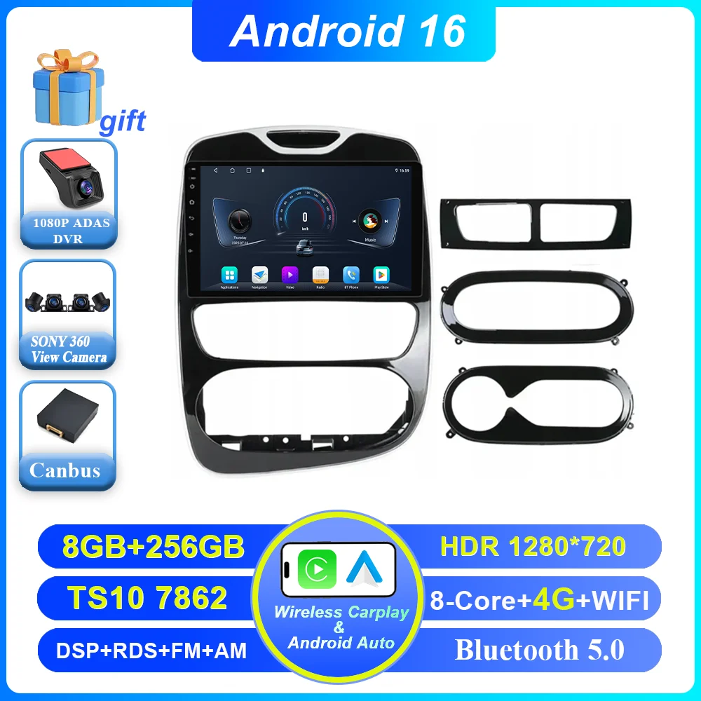 Android 16 Carplay Auto Voor Renault Clio 3 4 2012 2013 2015-2018 Auto Multimedia Speler Video Radio Stereo GPS navigatie 4G BT