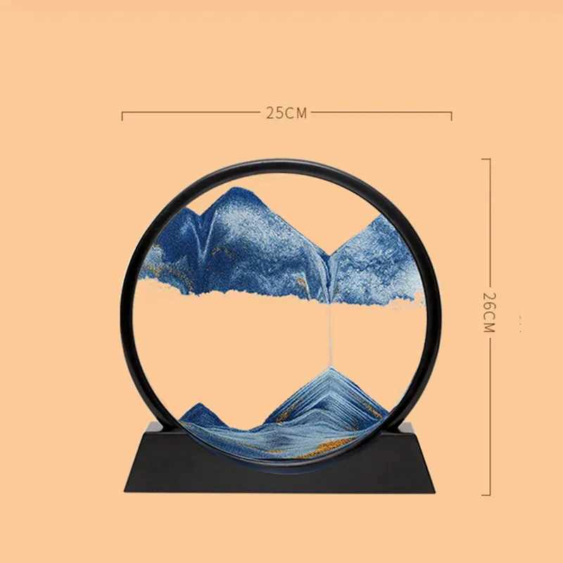 12 Inch 3D Moving Sand Art Picture Round Glass Ocean Sandscape Hourglass Quicksand Craft Flowing Sand Painting Home Decor - view 6