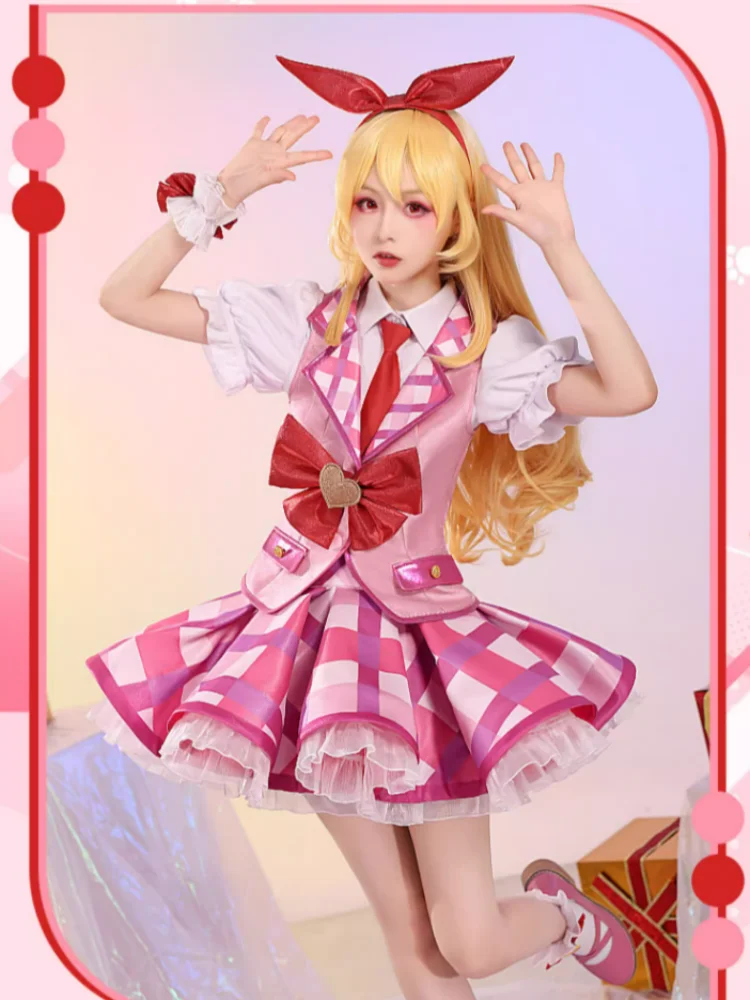 Hoshimiya Ichigo Cosplay Costume Anime Aikatsu Women Sweet Skirt Shirt Vest Carnival Comic-con Role Play Clothing Party Suit