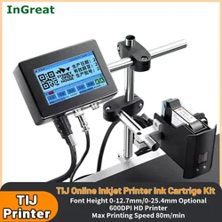 TIJ Online Inkjet Printer Variable Data Barcode QR Code Logo Deadline Printer Automatic Belt Transfer Production Line Printer