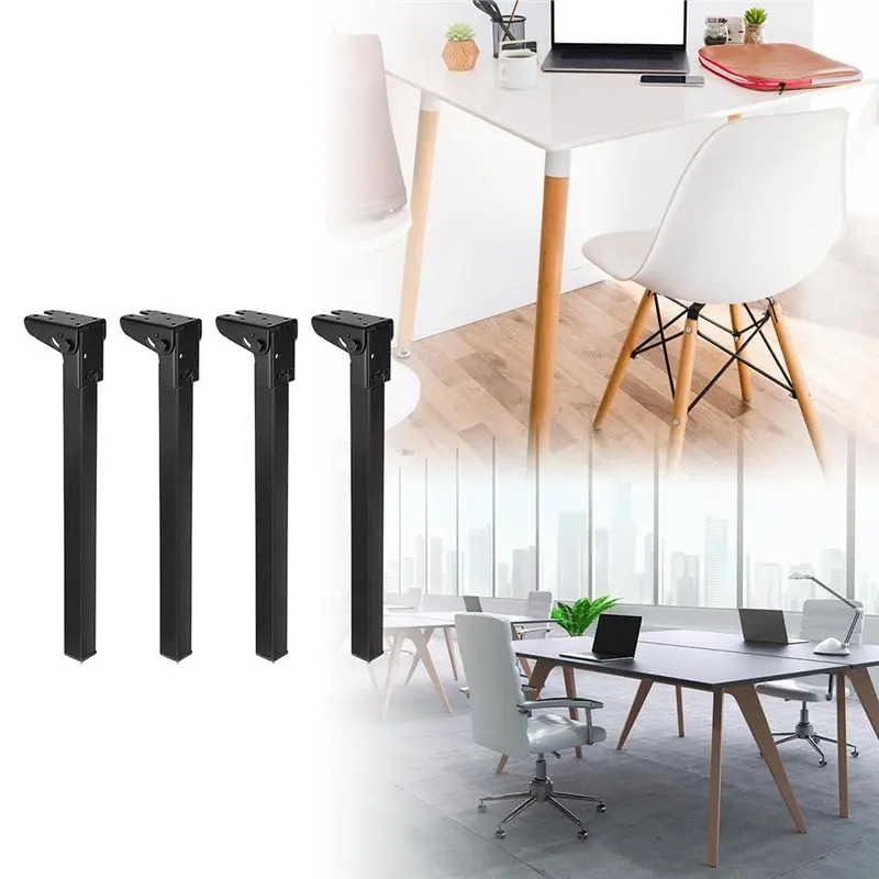 N96R أرجل طاولة قابلة للطي شديدة التحمل سريعة التركيب، أرجل بديلة قابلة للطي معدنية ذاتية القفل، 19.7 بوصة أرجل الأثاث #4