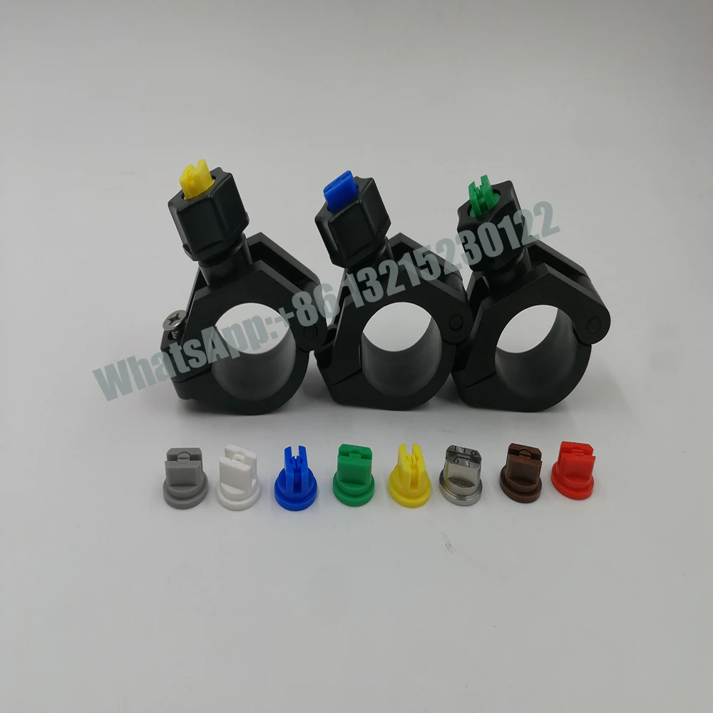 Plastic Eyelet Clip Nozzle, Pipe Clamp Holders, Fat Fan Spray, Quick Release, Agricultural Water Jet Irrigation Nozzle
