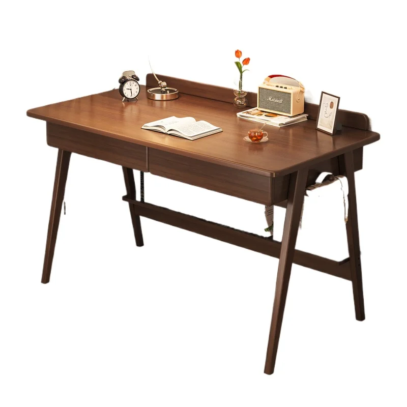 

Simple desk for home use Student simple modern learning writing table Computer table Chair Desktop bedroom Solid wood legs