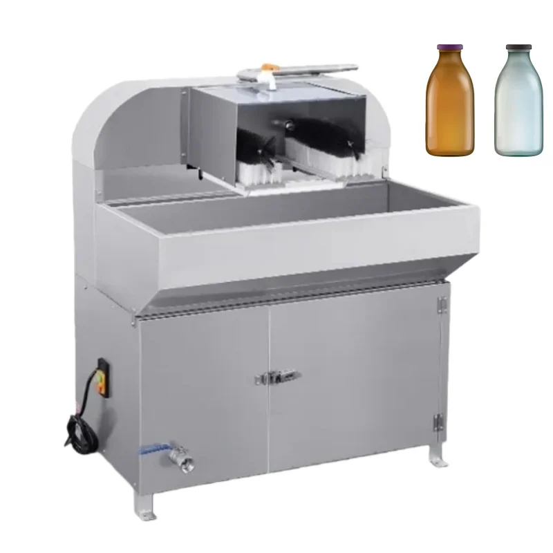 Red Wine Glass and Plastic Bottles Glass Bottle Washing Commercial 2 Head 4 Head Semi-Automatic Brush Bottle Washer
