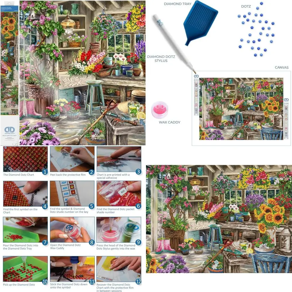 

Adults' Relaxing Creative Craft: Floral Diamond Art Kits for Gardener's Paradise with Detailed D