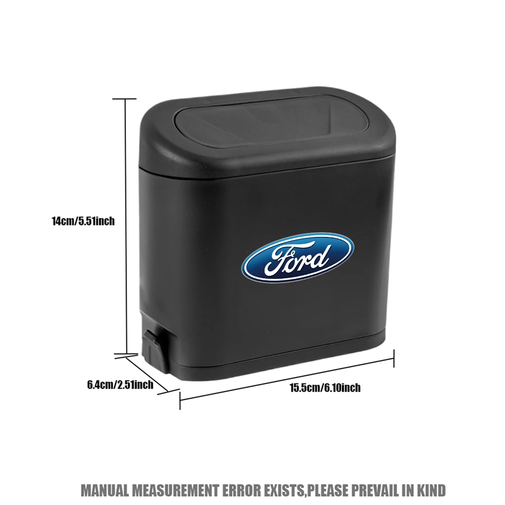 Hanging Car Trash Can with Lid Mini Dustbin Garbage Box Auto Interior Storage Case Bin For Ford Focus Mondeo ST RACING Hub Cap