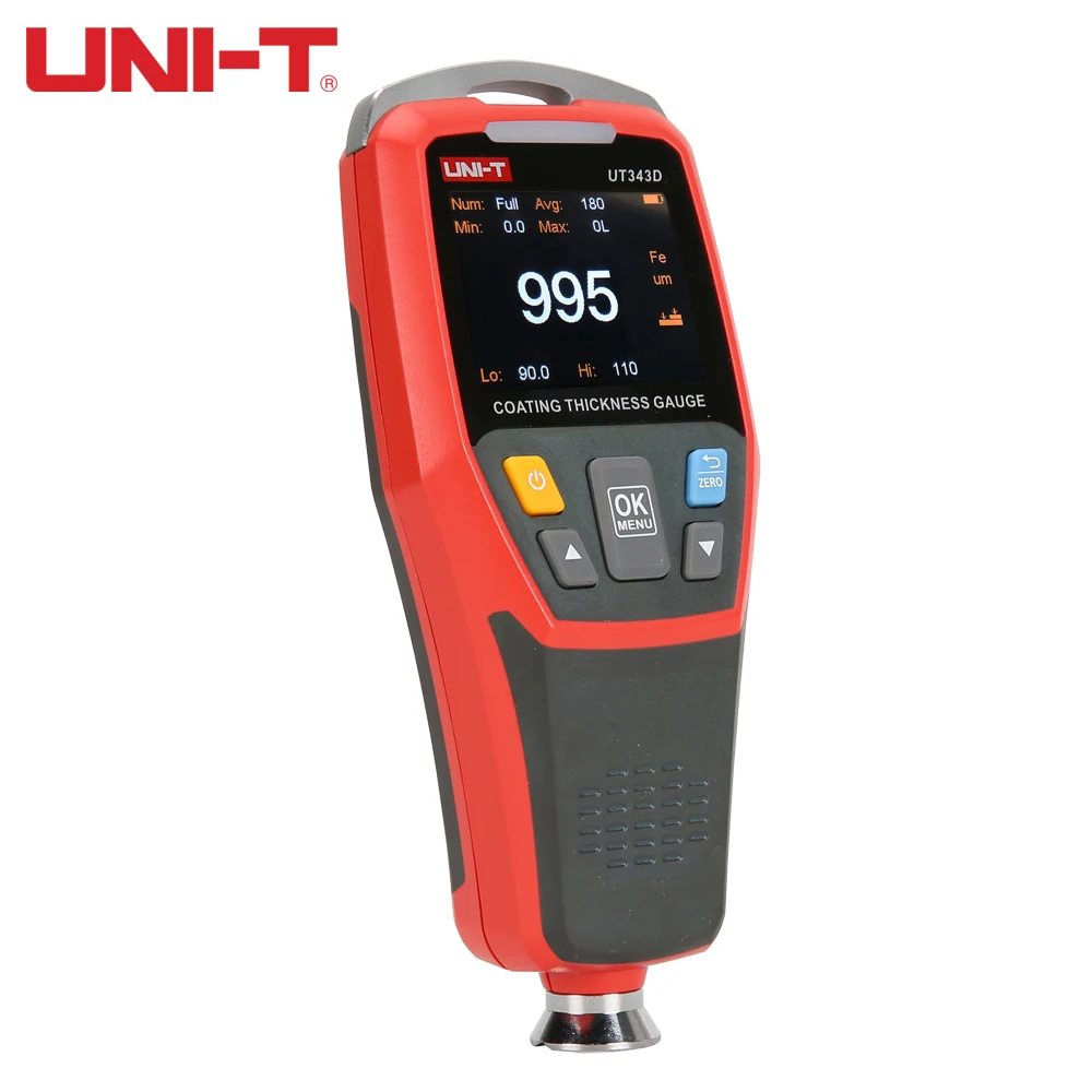 UNI-T UT343D Car Paint Coating Thickness Gauge Digital Meter Film Tester NFE Measurement Electroplate Metal Ferrous Materials