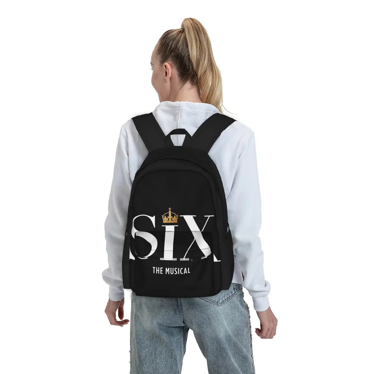 Six The Musical Backpack para meninos e meninas, mochilas escolares para estudantes, mochila dos desenhos animados, bolsa de ombro para crianças, mochila de viagem