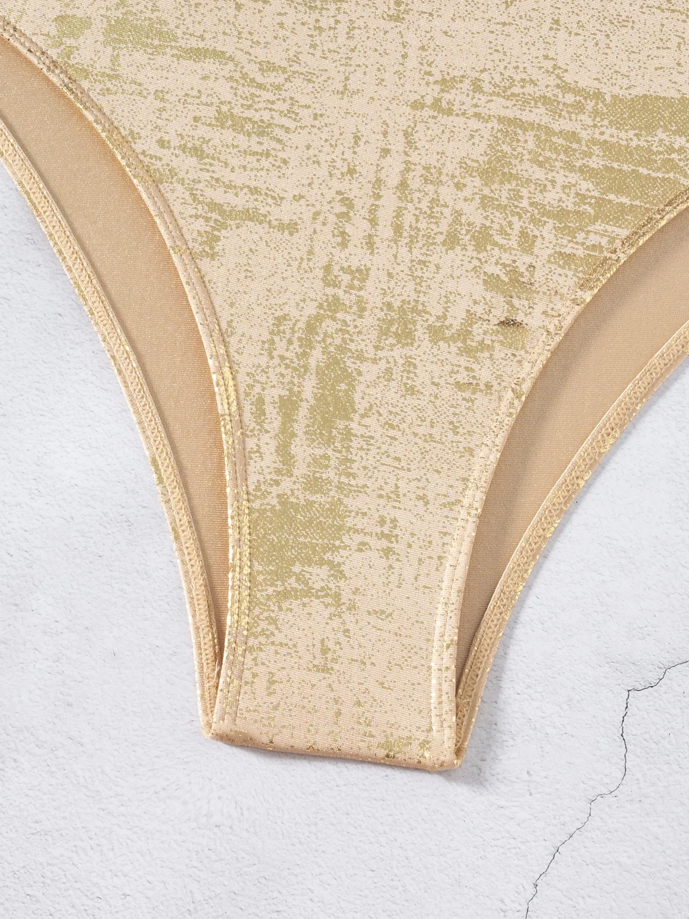 Trajes de baño sexis con anillo metálico y purpurina, Bikinis de una pieza con cuello en V profundo para mujer, traje de baño con lazo en la espalda, traje de baño, trajes de playa