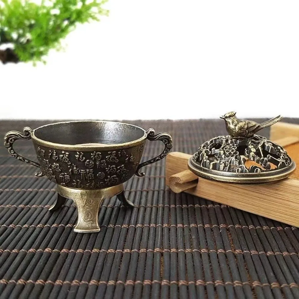 Durable Mini Magpie Auspicious Incense Burner Square Metal Indoor Aromatherapy Burner Vertical Lotus Home Desktop Accessories